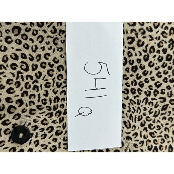 Dana Buchman Petites Leopard Print Silk Button Up Long Sleeve Blouse Size 4 - Picture 9 of 10